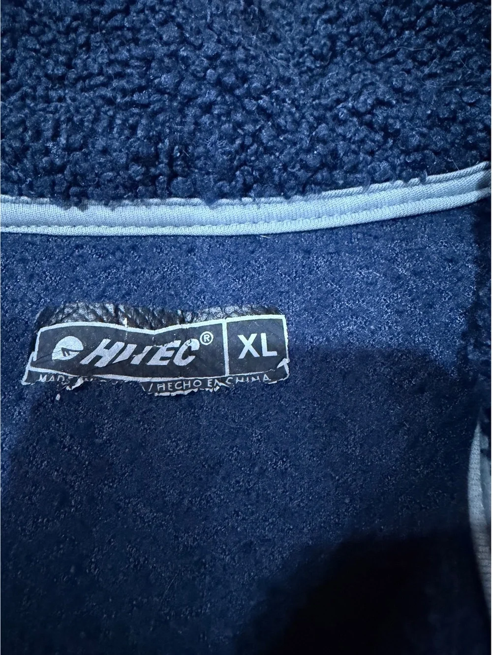 Two Men's Hi-Tech 1/4 zip fleece pullover grey navy blue XL sherpa chest pocket